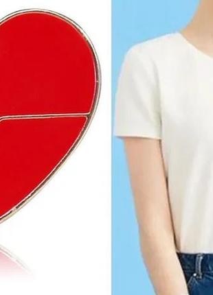 Значок, брошь пульсирующее сердце, красный