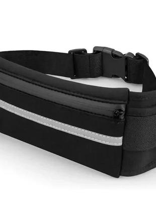 Поясна сумка для телефона водовідштовхувальна спортивна belt-case чорна