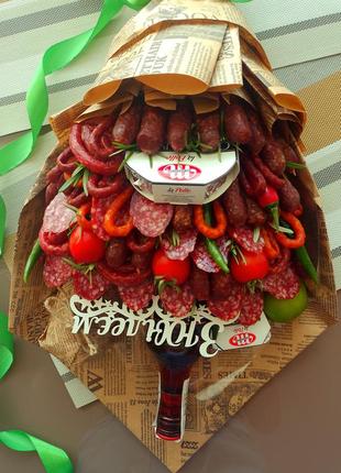 М'ясний букет, чоловічий букет, подарунок для чоловіків2 фото