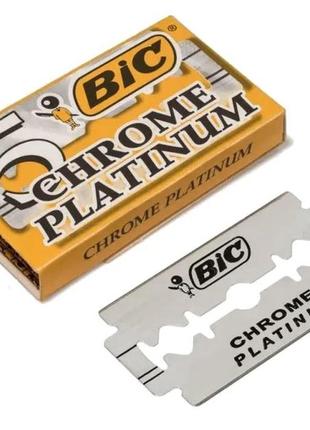 Двосторонні леза для гоління  bic chrome platinum 5 шт. (бік хром платинум)