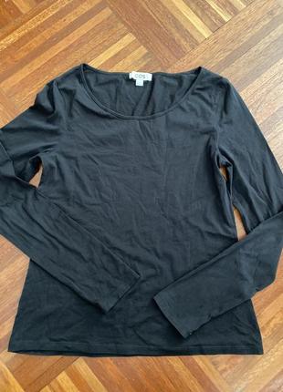 Нюанс черный хлопковый эластичный лонгслив cos м 38 швеция 🇸🇪