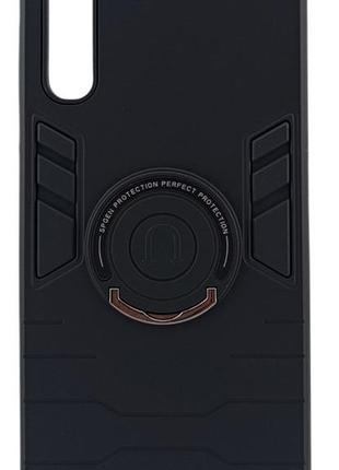 Противоударный чехол spgen ring для glass case samsung galaxy a30s/a50/a50s pink / a505 с подставкой кольцом черный
