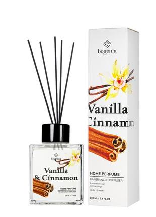 Аромадифузор для дому bogenia vanilla & cinnamon парфумований bg360.002, 100 мл