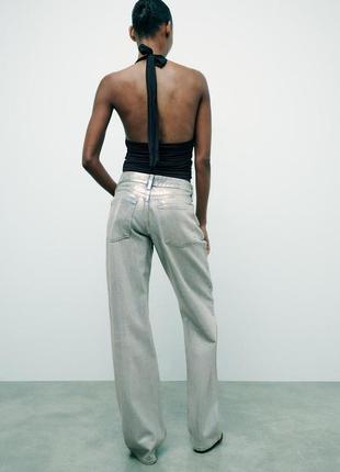 Джинсы wide-leg foil со средней посадкой