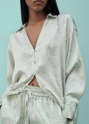 Сатиновая блузка zara l