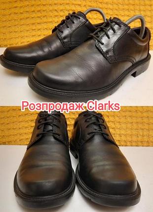 Чоловічі ботинки туфлі ecco clarks cushion 42р-27.5см шкіра оригинал черевики чоботи туфлі туфли кларкс кожа