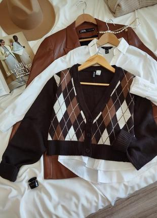 Коричневий кардиган h&m