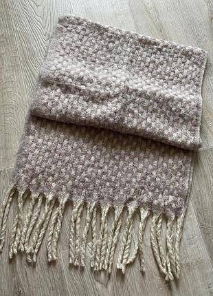 Теплый шарф, обьемный шарф, шарф с дредами, шарф с базромой
