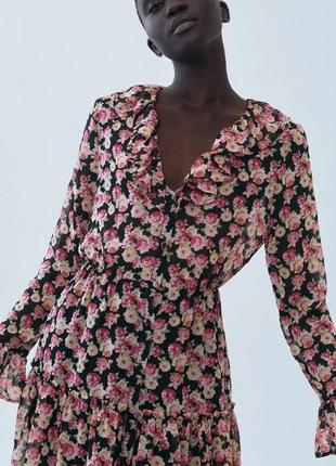 Сукня в троянди шифонова зара