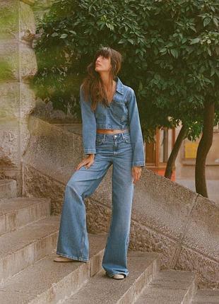Джинсы женские синие высокая посадка zara new