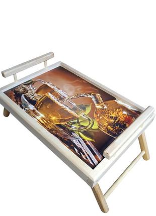 Столик для завтрака деревянный складной