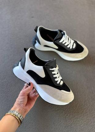 Кроссовки женские из натуральной кожи и замши