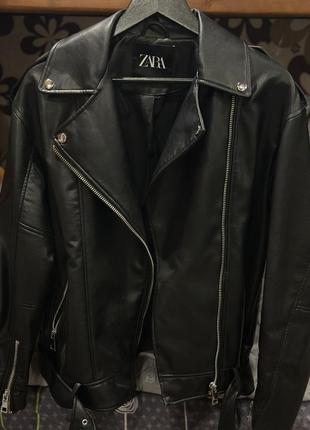Кожанка zara oversize