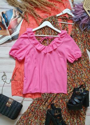 Шифоновая летняя блуза футболка с рюшами7 фото