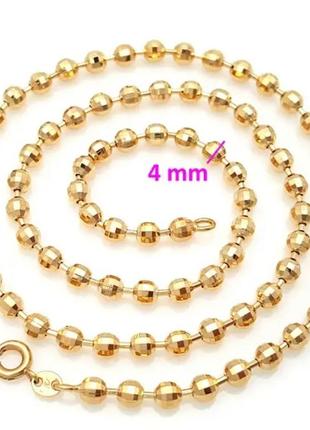 Ланцюжок, кулі з візерунком, р.45 см, позолота xuping, 18к