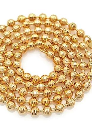 Ланцюжок позолота, кулі з різьбленим візерунком, р.45 см, біжутерія xuping, 18к