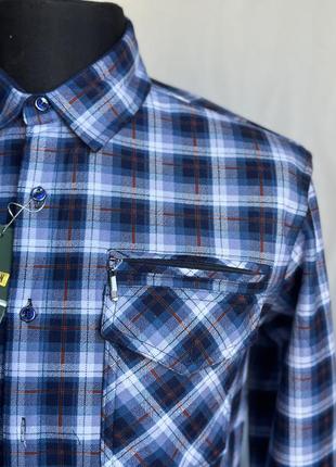 Теплая мужская рубашка hetai в клетку 56 флисовая рубашка велюровая