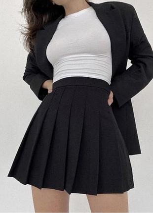 Базовая черная теннисная юбка h&m, 36, s