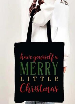 Шоппер с принтом new year merry christmas
