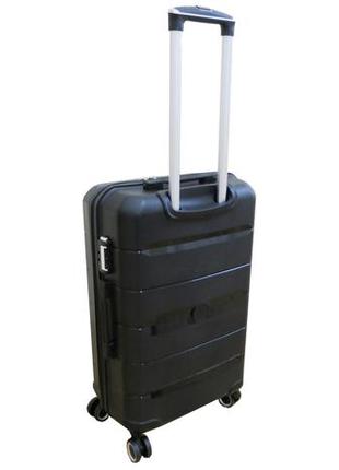 Средний чемодан из полипропилена на колесах 60l my polo, турция черный5 фото