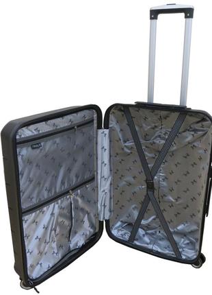 Средний чемодан из полипропилена на колесах 60l my polo, турция черный6 фото