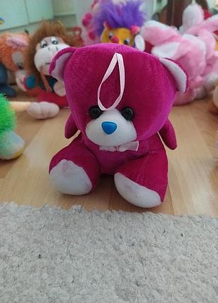 Ведмежатко яскраво рожеве м'яка іграшка