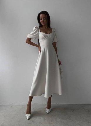 Платье женское из костюмной ткани миди белое и черное