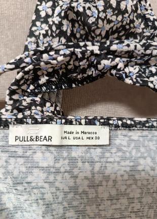 Лёгкий брючный комбинезон с кюлотами в цветочный принт pull & bear6 фото