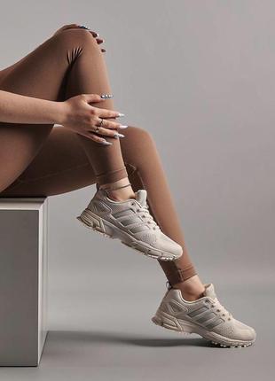 Кросівки жіночі текстильні adidas marathon tr 26 beige  женские спортивные кроссовки адидас маратон бежевые серые чёрные3 фото