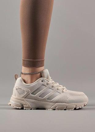 Кросівки жіночі текстильні adidas marathon tr 26 beige  женские спортивные кроссовки адидас маратон бежевые серые чёрные4 фото