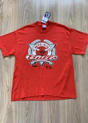 Чоловіча ретро вінтажна бавовняна футболка з принтом chicago bulls