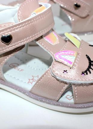 Дитячі закриті рожеві сандалики з однорогом для маленьких дівчаток рожевий7 фото