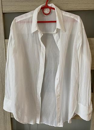 Легкая белая рубашка h&amp;m