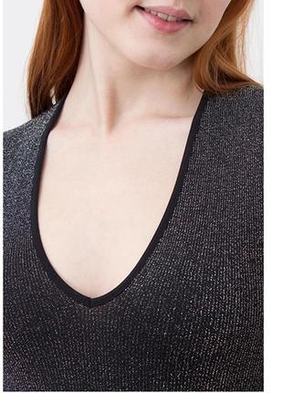 Боди женское длинный рукав серый с люрексом giulia 15790