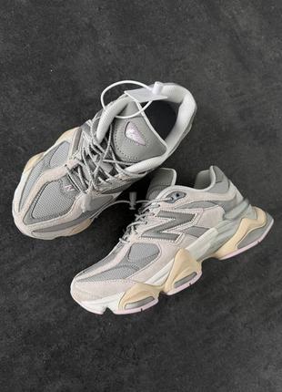 Женские кроссовки нью беланс 9060 серые премиум / new balance 9060 
grey / lilac premium7 фото