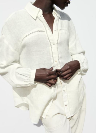 Великолепная льняная блузка свободного кроя