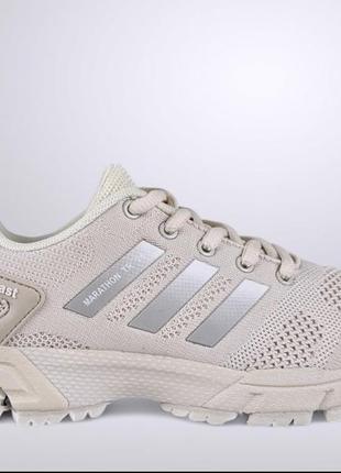 Кросівки жіночі текстильні adidas marathon tr 26 beige  женские спортивные кроссовки адидас маратон бежевые серые чёрные7 фото