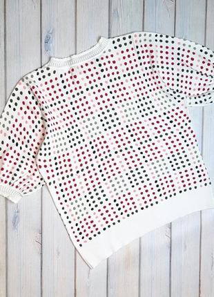 🤩1+1=3 фирменный белый свитер в горошек с коротким рукавом next, размер 46 - 483 фото