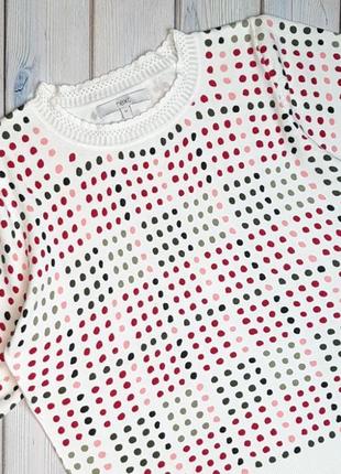 🤩1+1=3 фирменный белый свитер в горошек с коротким рукавом next, размер 46 - 486 фото