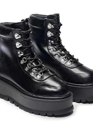 Koi footwear hydra all black matrix platform boots5 фото