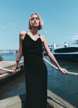 Платье женское черное асимметричное zara new