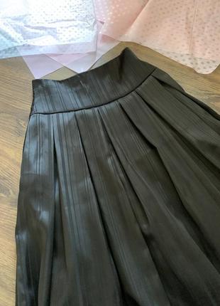 Дизайнерская пышная черная длинная юбка со складками
