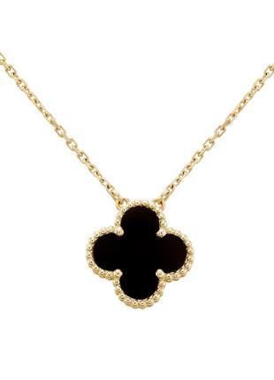 Van cleef & arpels pendente vintage alhambra onice vcara45800 ван кліф підвіска альхамбра чорна