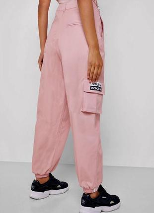 Рожеві вільні оверсайз штани карго джогери брюки  джоггери adidas original оригінал3 фото