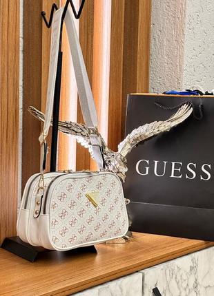 Сумка белый женская guess  гесс сумочка клатч кросс-боди
