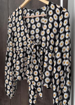 Блуза в ромашку zara (размер xs-s) идеальное состояние