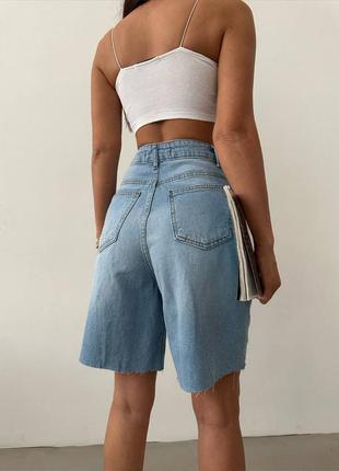 Женские джинсовые удлиненные шорты производитель туречки2 фото