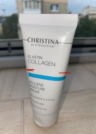 Крем для обличчя christina elastin collagen  azulene moisture cream with vitamins a, e & ha