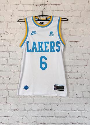 Майка джерси jersey сетка баскетбольная мужская белая нба nba los angeles lakers lebron james #6