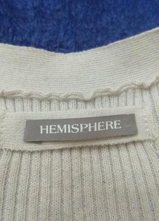 Кашемировый джемпер hemisphere , кашемир, хлопок, люкс бренд